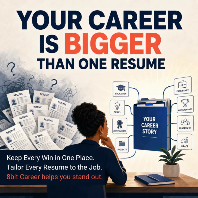 Career product social post about building a complete career story instead of relying on one resume