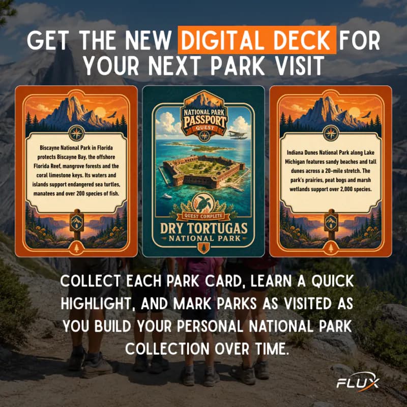 Flux National Park Passport Quest digital deck campaign