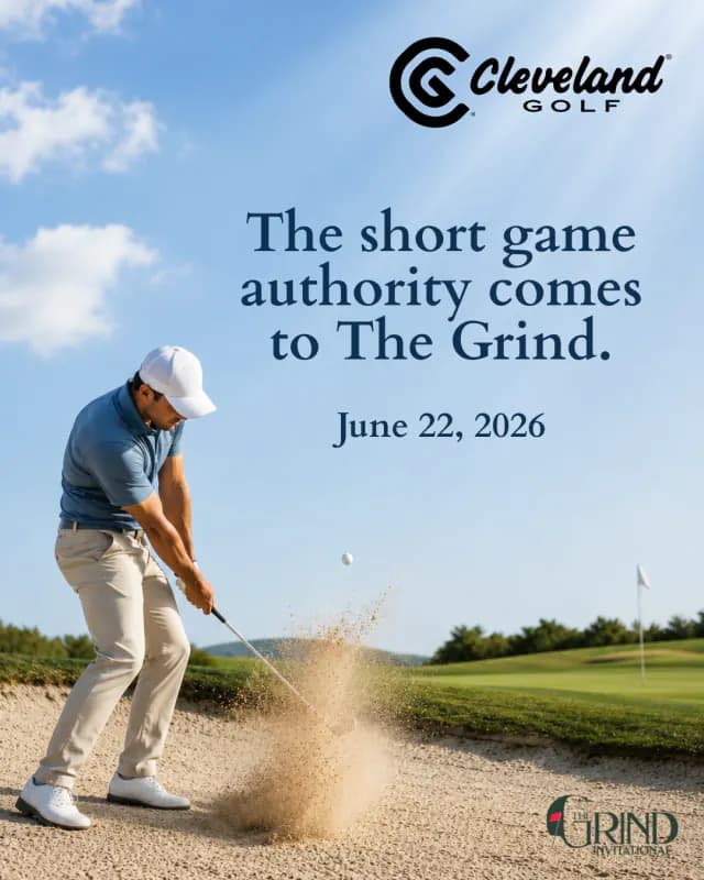 The Grind Invitational sponsor post featuring Cleveland Golf