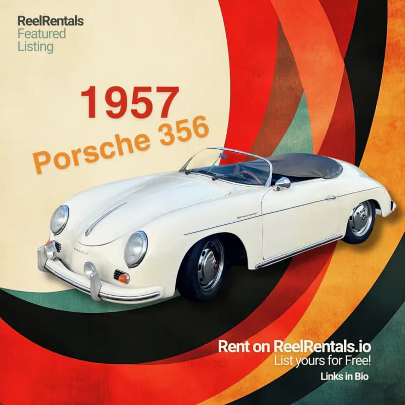 ReelRentals featured listing post for a 1957 Porsche 356