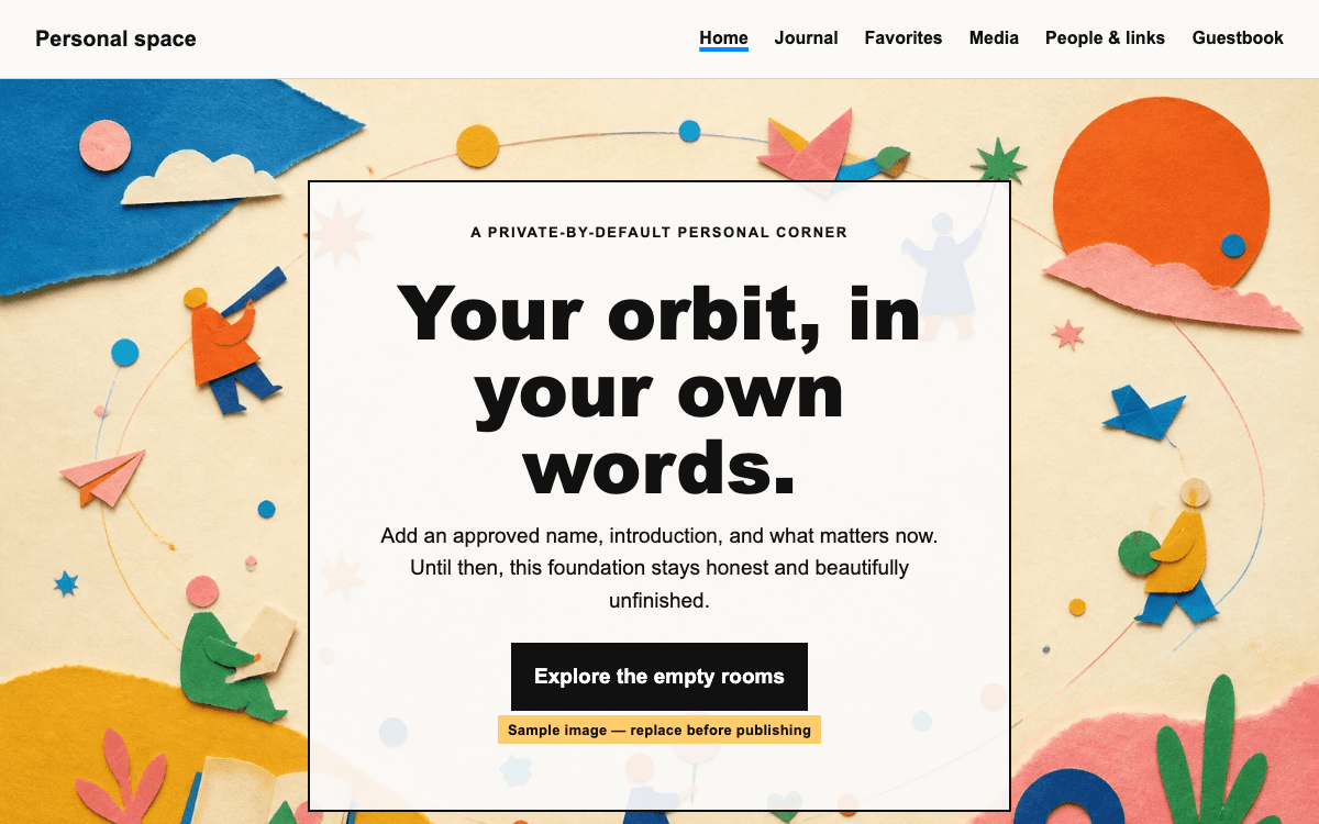 Personal Web Space template preview