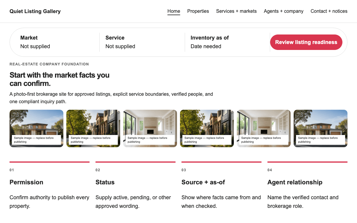 Real Estate Company Site template preview